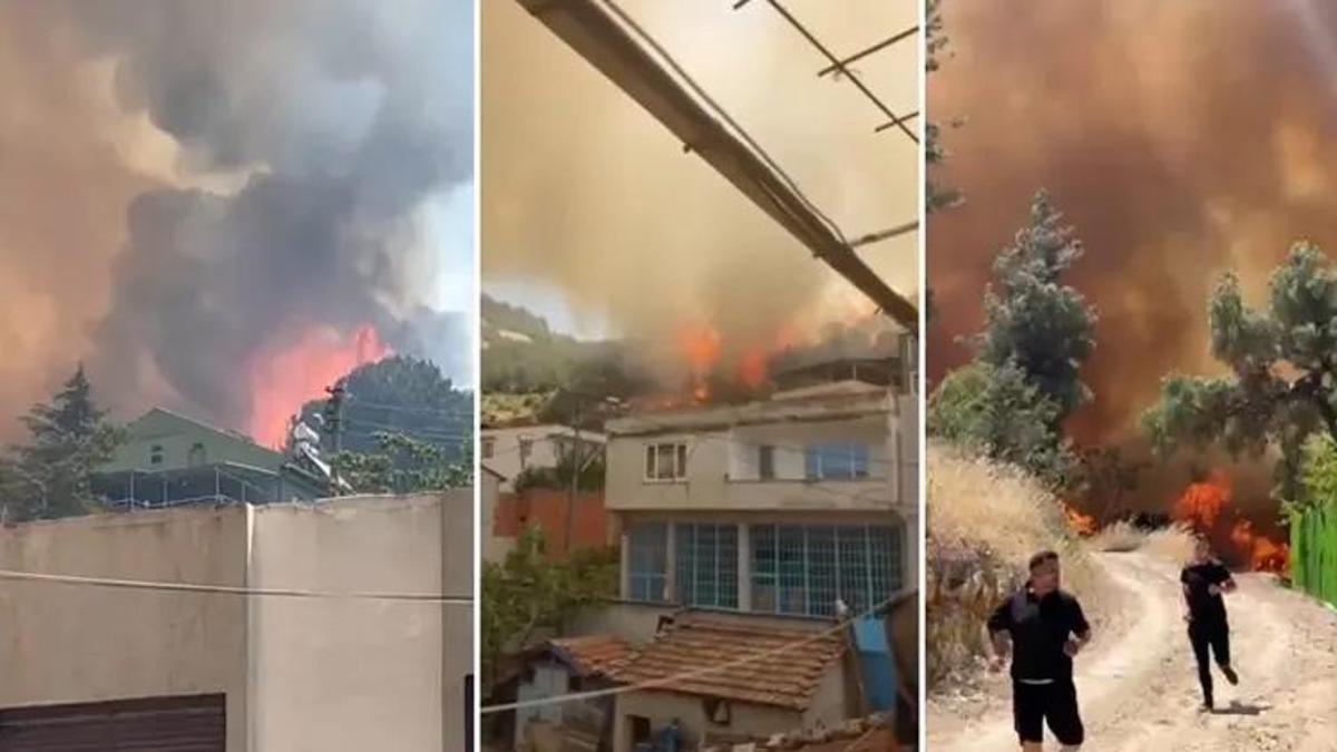 Bursa’da yangın! Alevler evlere sıçradı, köylüler gözyaşlarını tutamadı