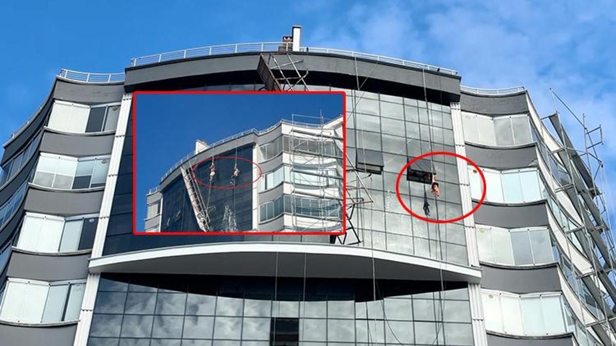 Samsun'da yürekleri ağza getiren görüntü! Halatlar koptu, o anlar anbean kaydedildi