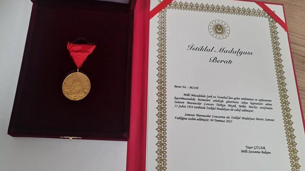 Samsun'a 101 yıl sonra tarihi gurur! Madalya teslim edildi