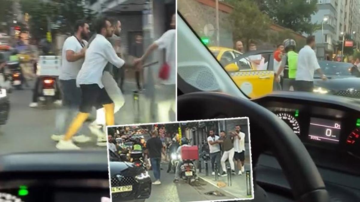 Nişantaşı'nda trafik kavgası! Araya girmeselerdi sopayla kadını dövecekti