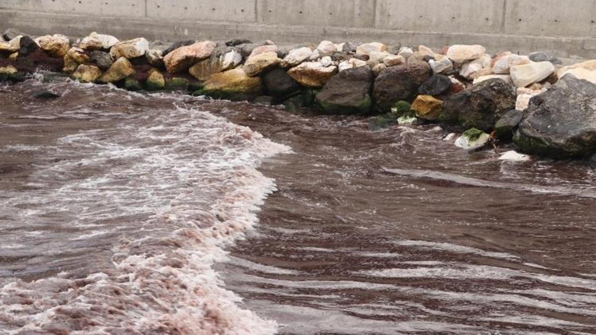 Tekirdağ sahilinde korkutan görüntü: Kızıla boyandı