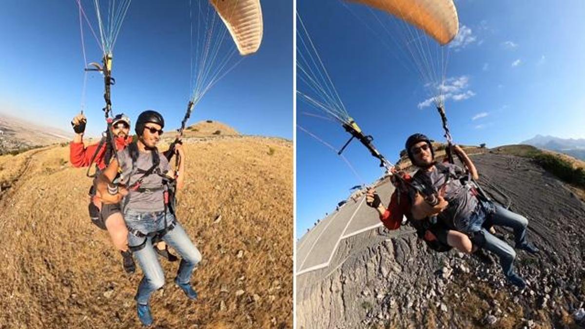 Kayseri'de havada kabusu yaşadılar: Paraşüt düğümlendi, pilot son anda kurtardı!