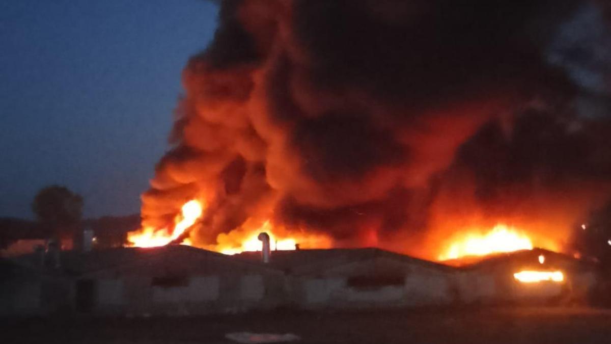 Sakarya'da boya fabrikasında yangın