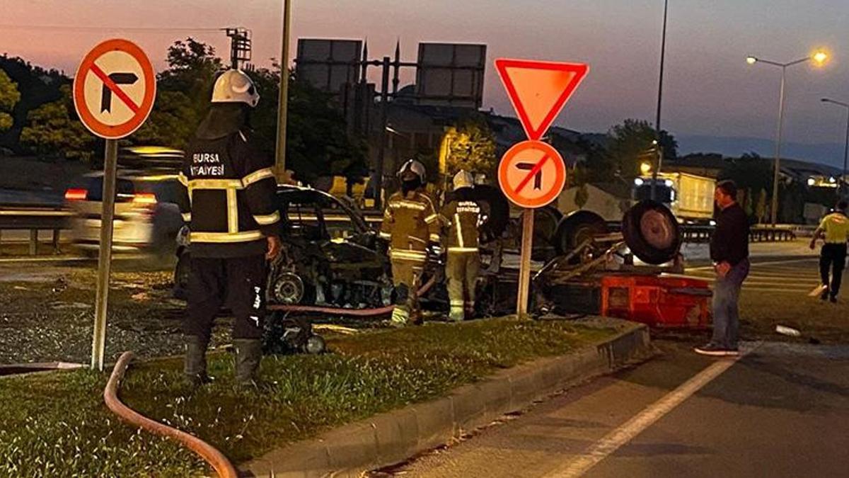 Bursa'da dehşet anları! Bir anda alev topuna döndü, anne ve kızı ölümden döndü