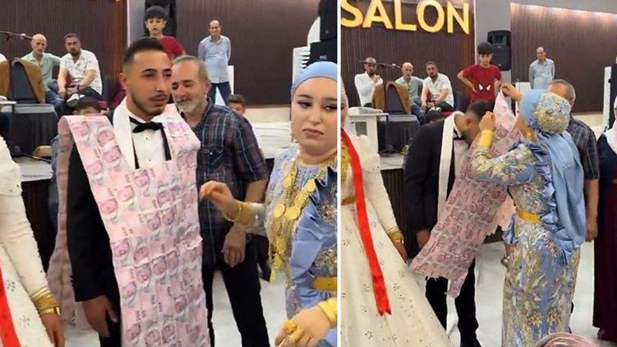 Mardin'de damada 200 TL'lik banknotlardan oluşan yelek giydirildi