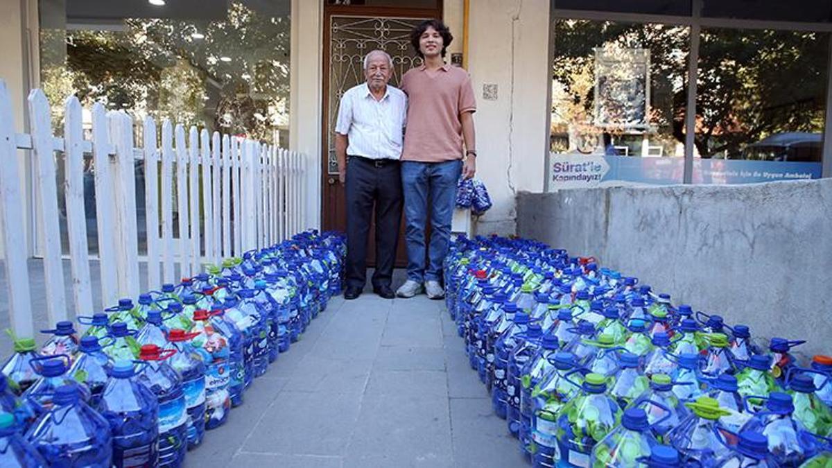 Kastamonu'da dede ile torunun engelliler için verdiği mücadele örnek oldu! Dur durak bilmeden kapak topluyorlar