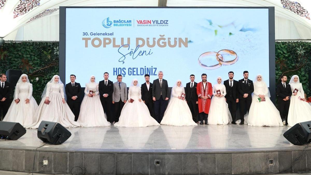 Bağcılar’da geleneksel toplu düğün şöleninin 30'uncusu düzenlendi