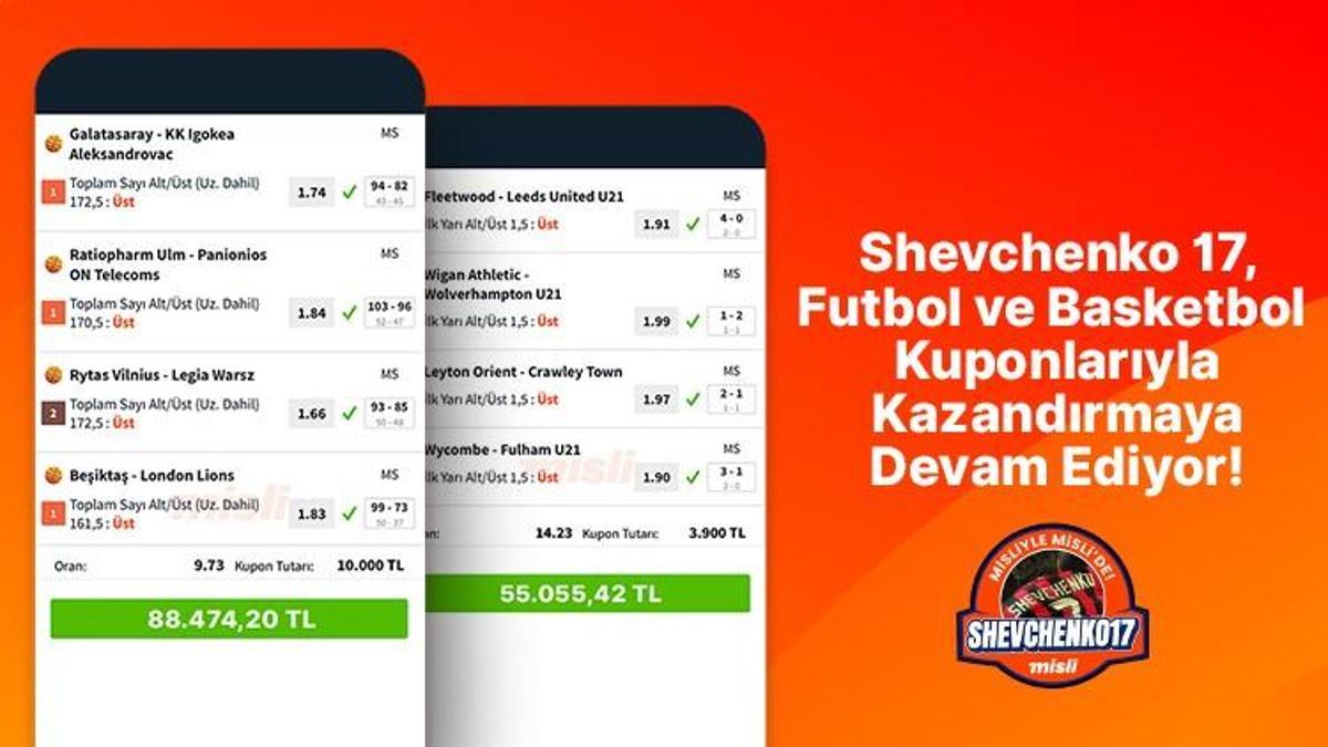 Shevchenko17, Misli’de kazandırmaya devam ediyor! Futbol ve basketbol kuponlarıyla tam 143.529 TL…