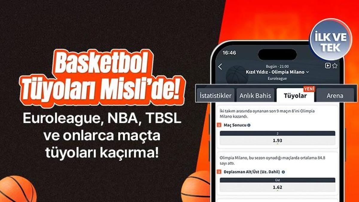 Basketbol bahislerinde yeni rehber! "Basketbol Tüyolar" ilk kez ve sadece Misli’de…