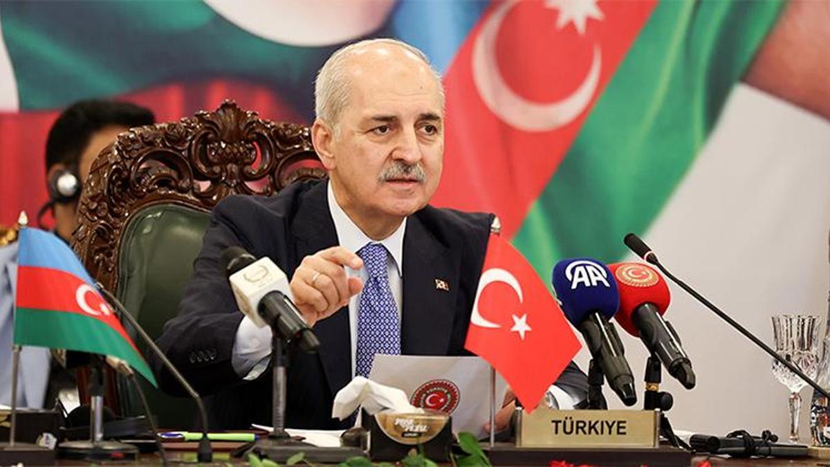 TBMM Başkanı Kurtulmuş, Azerbaycan, Pakistan ve Türkiye üçlü parlamento başkanları toplantısı açılışında konuştu