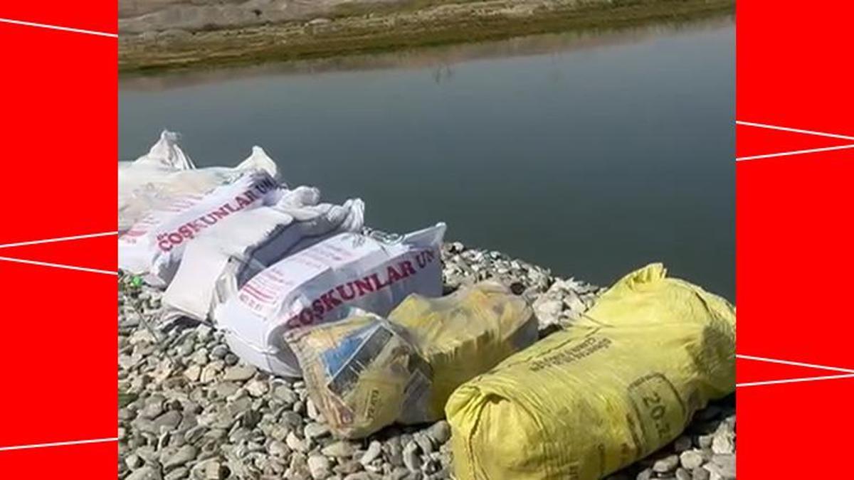 Batman Çayı kıyısında şüpheli çuvallar! İçerisinden çıkanlar şoke etti