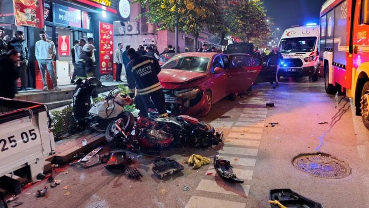 Tekirdağ Çerkezköy'de zincirleme trafik kazasında 3 kişi yaralandı