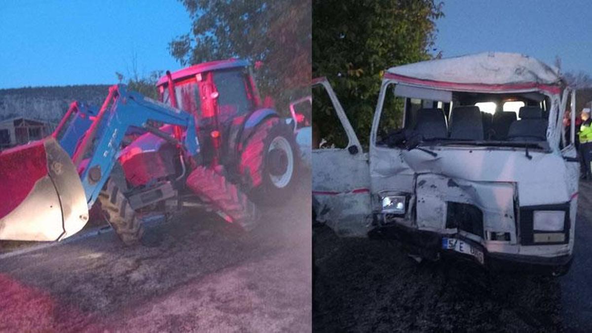 Bilecik Gölpazarı'nda traktör ile minibüs çarpıştı: 3 yaralı