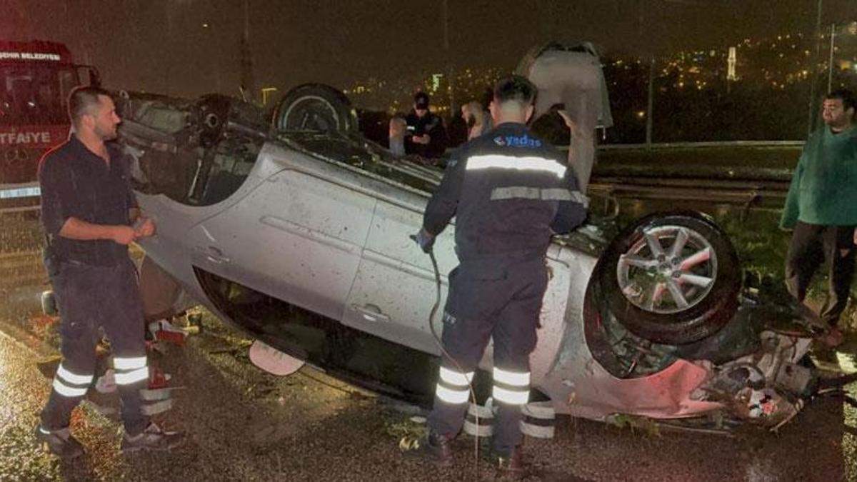 Samsun’da hurdaya dönen araçtan yara almadan çıktılar