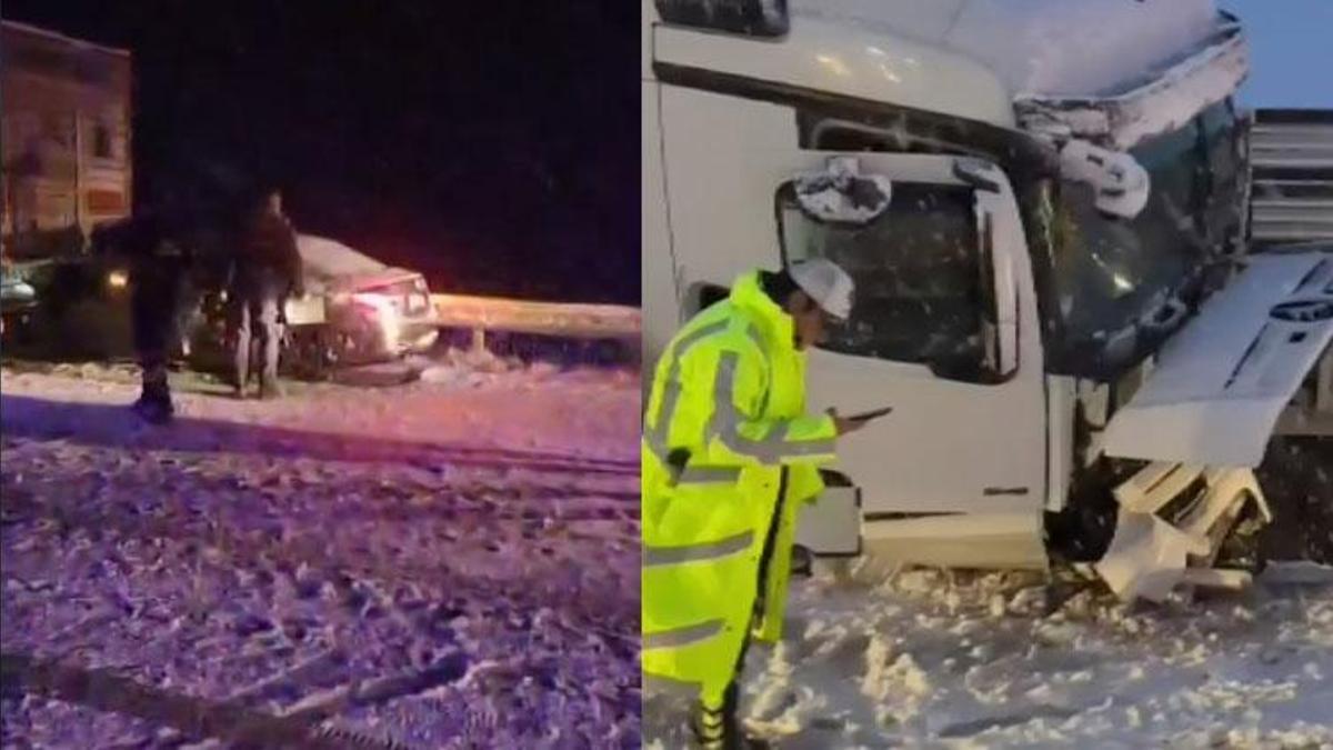 Sivas'ta yoğun kar yağışı kazaları beraberinde getirdi: 1 ölü, 5 yaralı