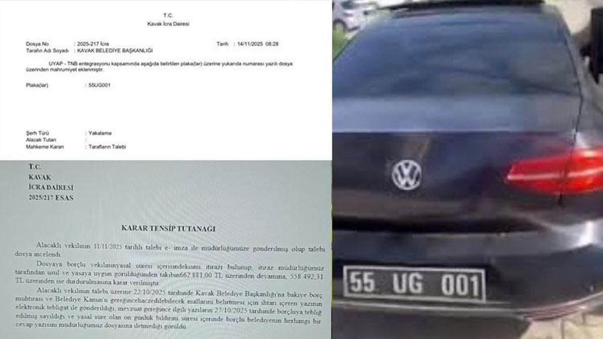 Samsun Kavak Belediyesi'nin makam aracına haciz ve yakalama kararı