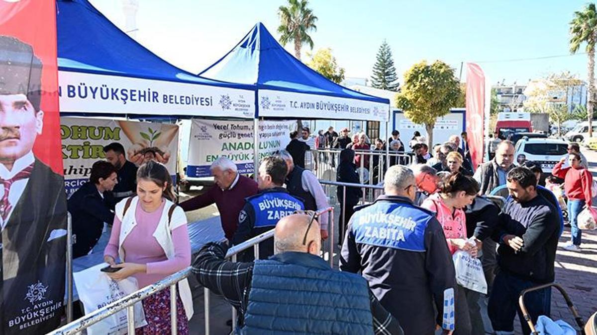 Aydın'da vatandaşlara ücretsiz dağıtıldı! Fideler kısa sürede tükendi