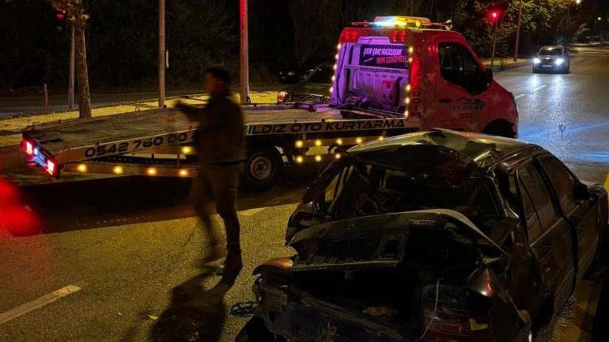 Kırşehir’de Güzler Yolu üzerinde kaldırıma çarpan otomobil takla attı: 1 yaralı