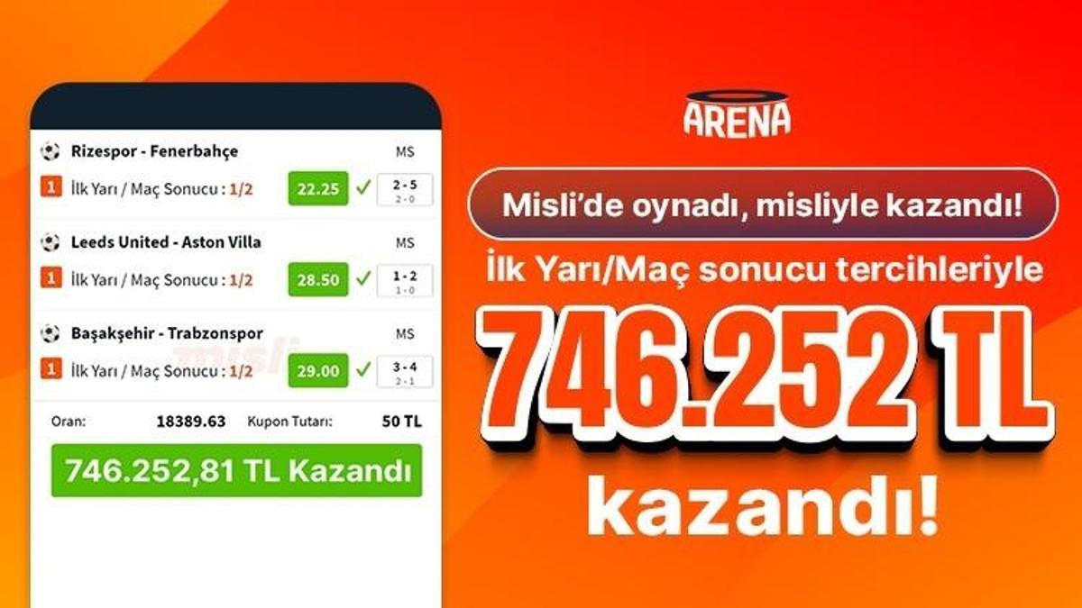 3 maçın İlk Yarı/Maç sonucu skoru bildi! 50 TL’ye 746.252 TL kazandı...