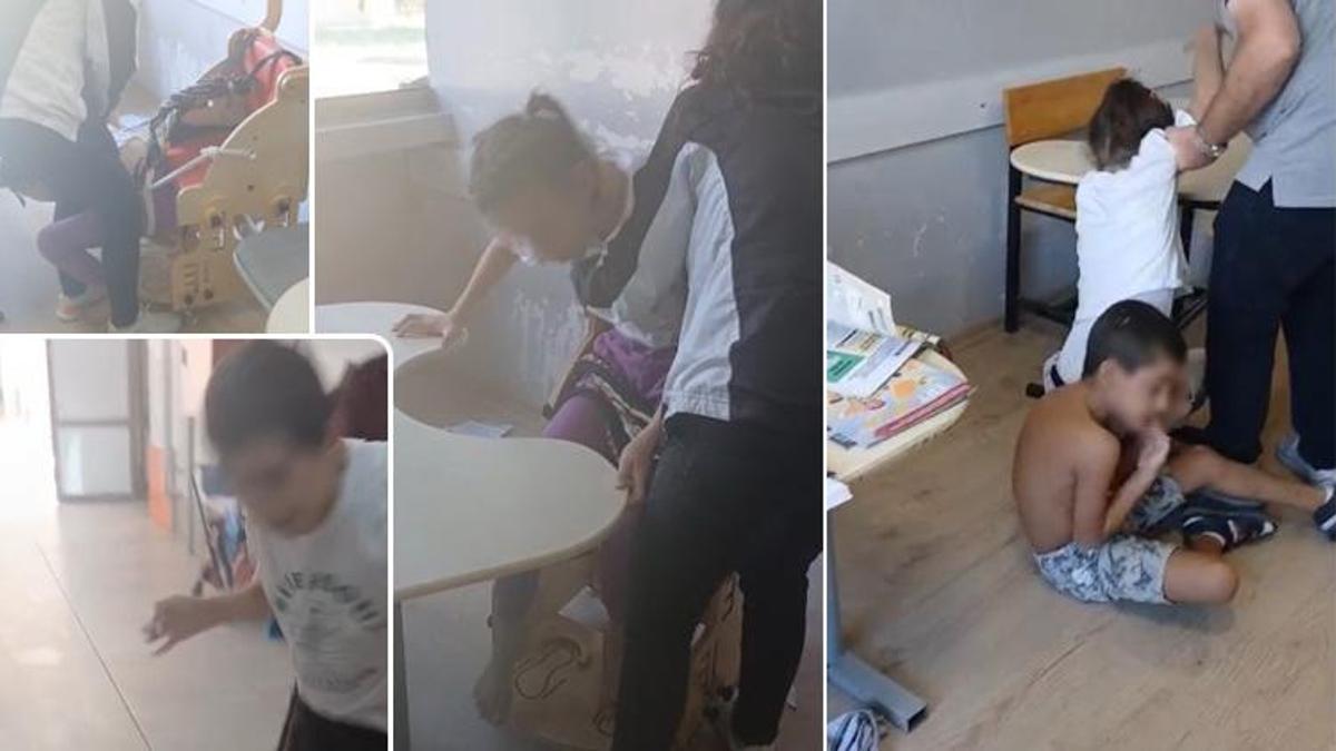 Bursa'da vicdanları sızlatan görüntü: Otizmli öğrencileri sıralara bağlayarak ders işlediler
