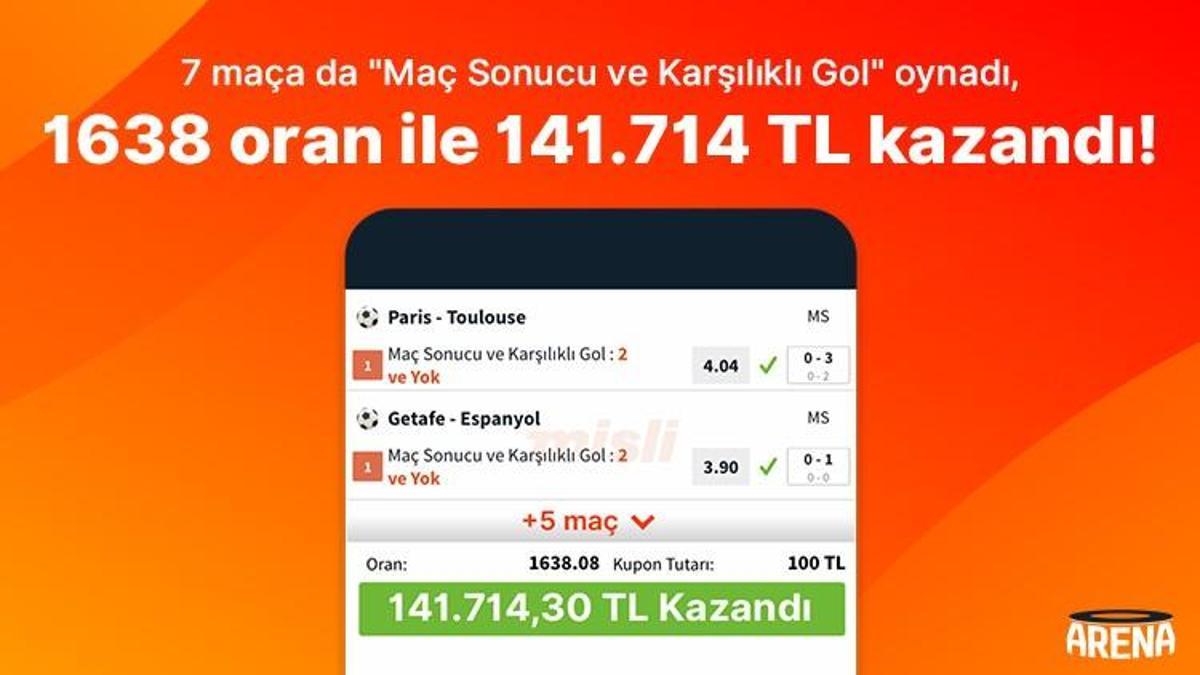 Yok böyle oran! Misli’de 7 maça oynadı, 141.714 TL kazandı!