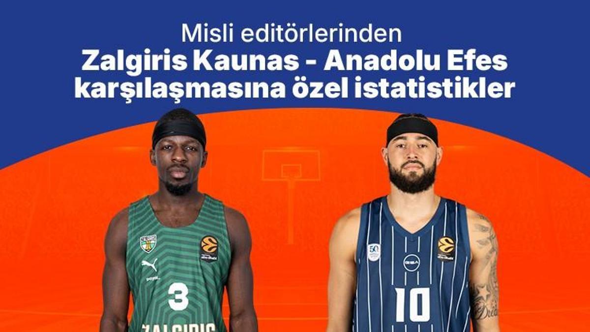 Misli editörlerinden Zalgiris Kaunas - Anadolu Efes karşılaşmasına özel istatistikler