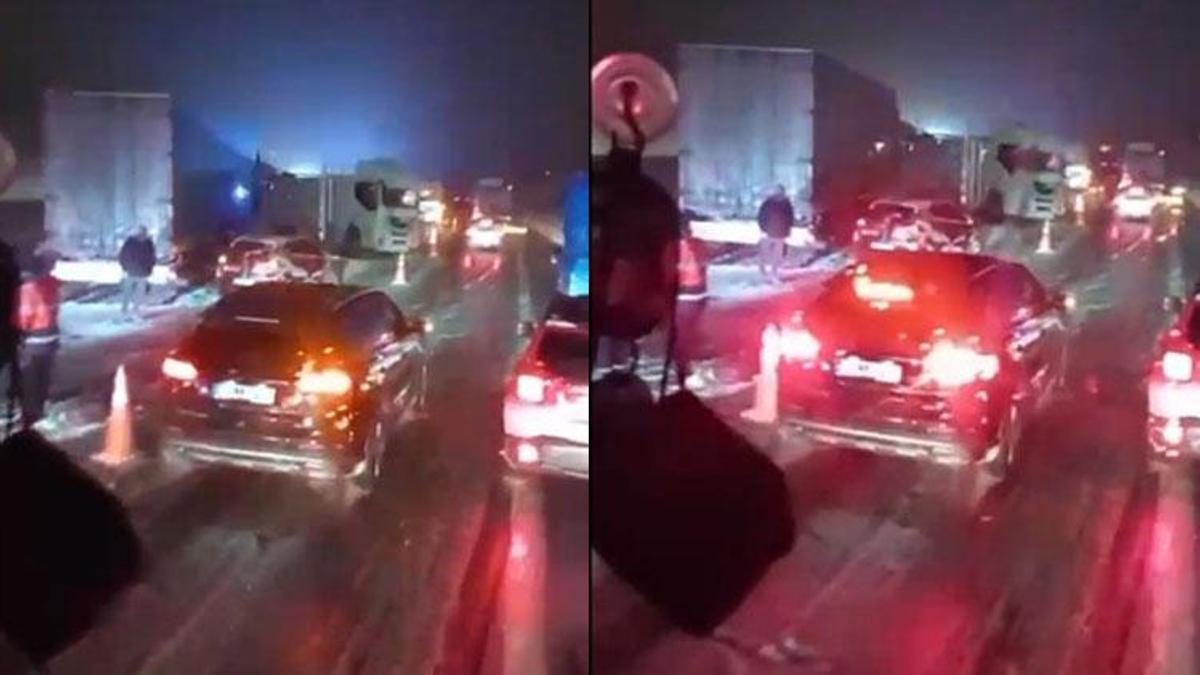 Bolu Dağı Tüneli çıkışında 6 araç birbirine girdi