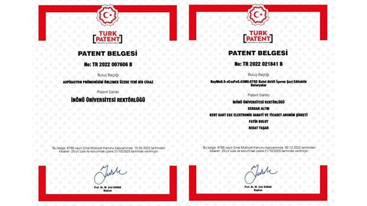 Malatya’da üretildi, patenti alındı! İnönü Üniversitesi'nden iki önemli buluş