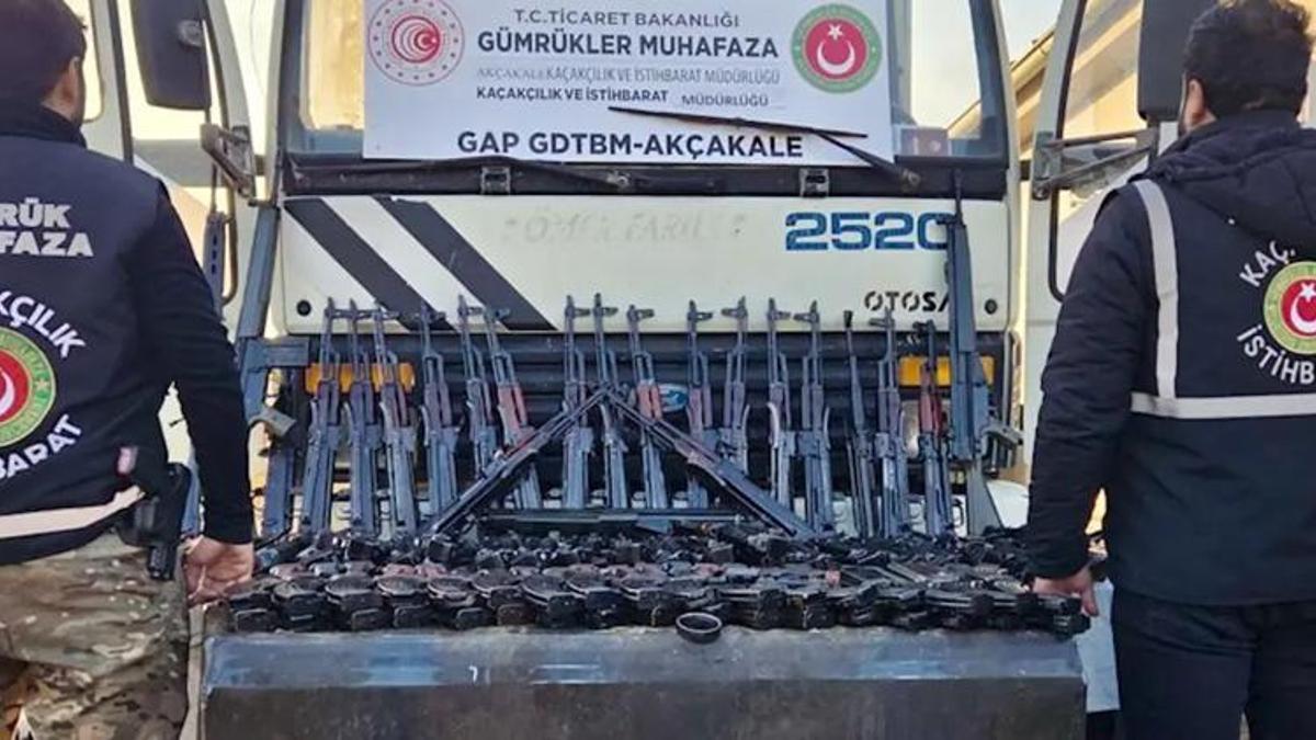 Şanlıurfa’da gümrük kapısında 52 uzun namlulu silah ele geçirildi