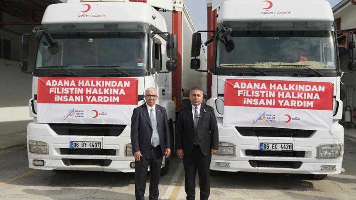 Adana Büyükşehir Belediyesi, Gazze’ye insani yardım tırı gönderdi