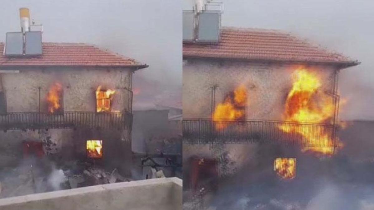 Konya Ereğli'de fırtına yangına neden oldu