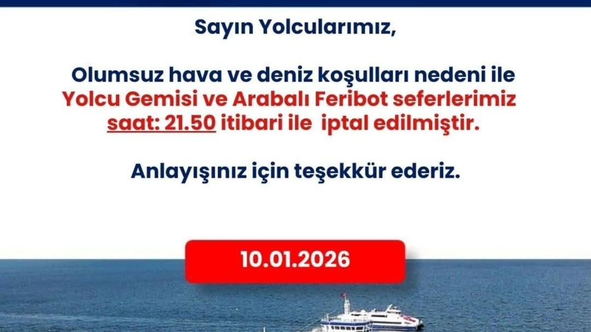 İzmir’de feribot seferleri iptal edildi