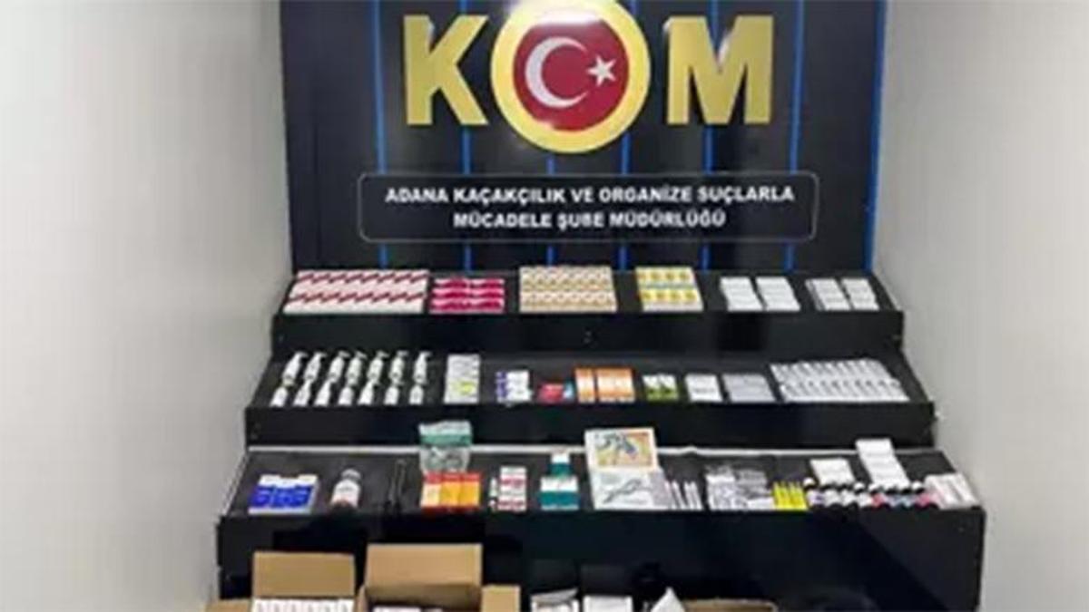 Adana'da ruhsatsız muayenehanede yüzlerce kaçak ilaç ele geçirildi
