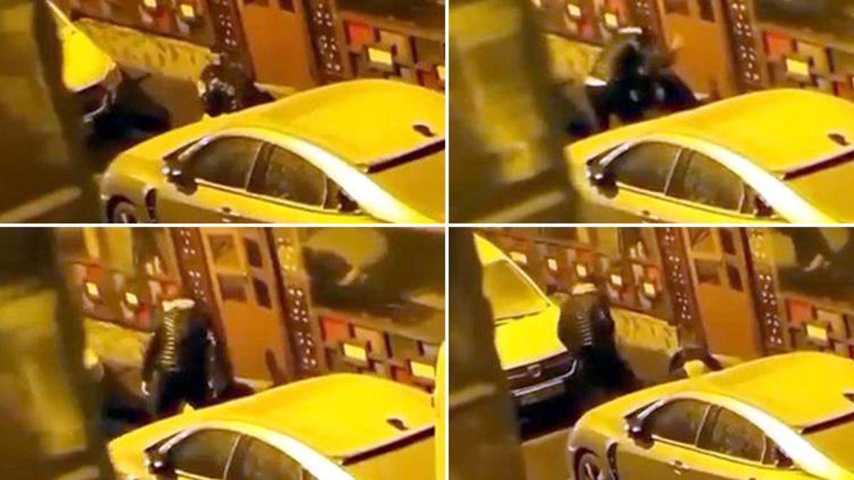 Sokak ortasında kadına şiddet! Tekme tokat darbedilen kadının görüntüsü gizlice çekildi