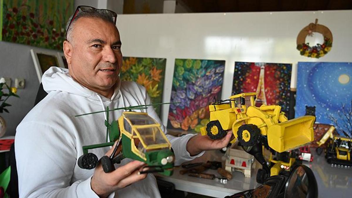 İş kazası yaptıktan sonra çalışma hayatını bıraktı, açtığı atölye de ağaç kabukları ile harikalar yaratıyor!