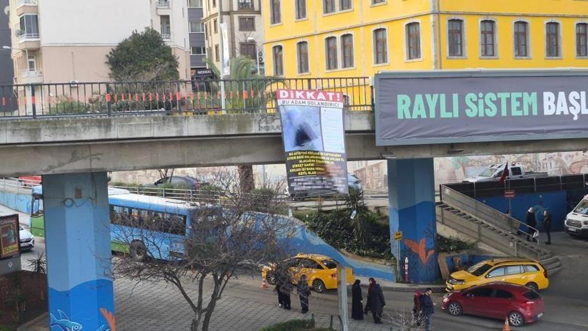 Trabzon'da ilginç eylem: Dolandırıcıları viyadükte ifşa etti!