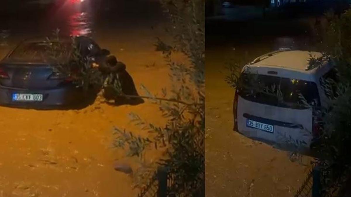 İzmir’de sağanak ve fırtına! Sel suları hayatı felç etti