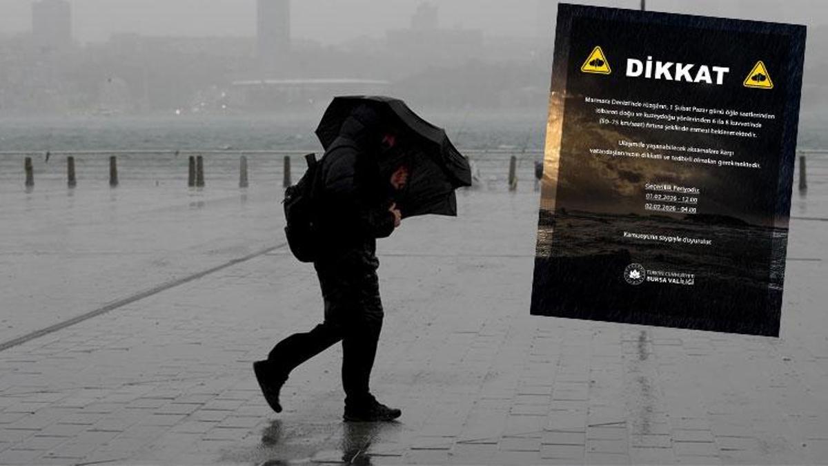 Bursa için kritik uyarı! Saatteki hızı 75 kilometreye ulaşan fırtına bekleniyor