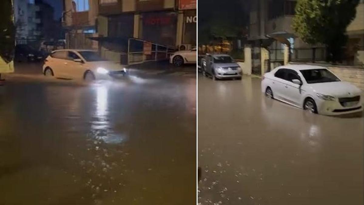 Bursa'da sağanak! Sokaklar dereye döndü