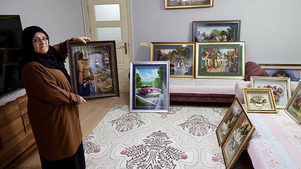 Çöp diye atılanları sanat eserine dönüştürüyor! El emeği ürünlerini gören hayran kalıyor