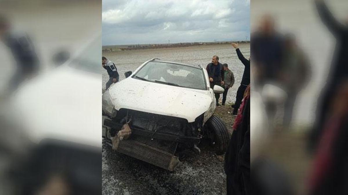Siverek'te dolu yağışı kazaya neden oldu: 2 yaralı