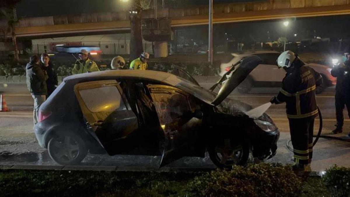 Samsun’da seyir halindeki otomobil alev aldı, facia kıl payı atlatıldı