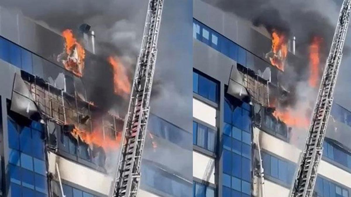 Kocaeli Gebze'de 7 katlı iş merkezinde yangın çıktı