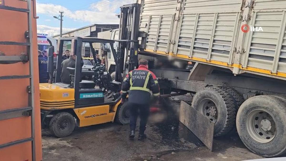 Nazilli'de korkunç kaza! Tamir ettikleri kamyonun kasası üzerlerine düştü
