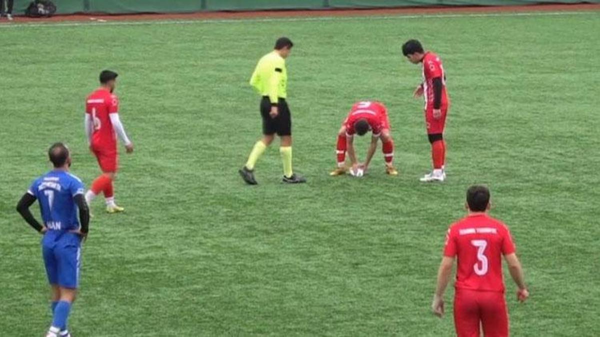1. Amatör Lig Play-Off Final maçında top çarpan martı, kalp masajıyla hayata döndü