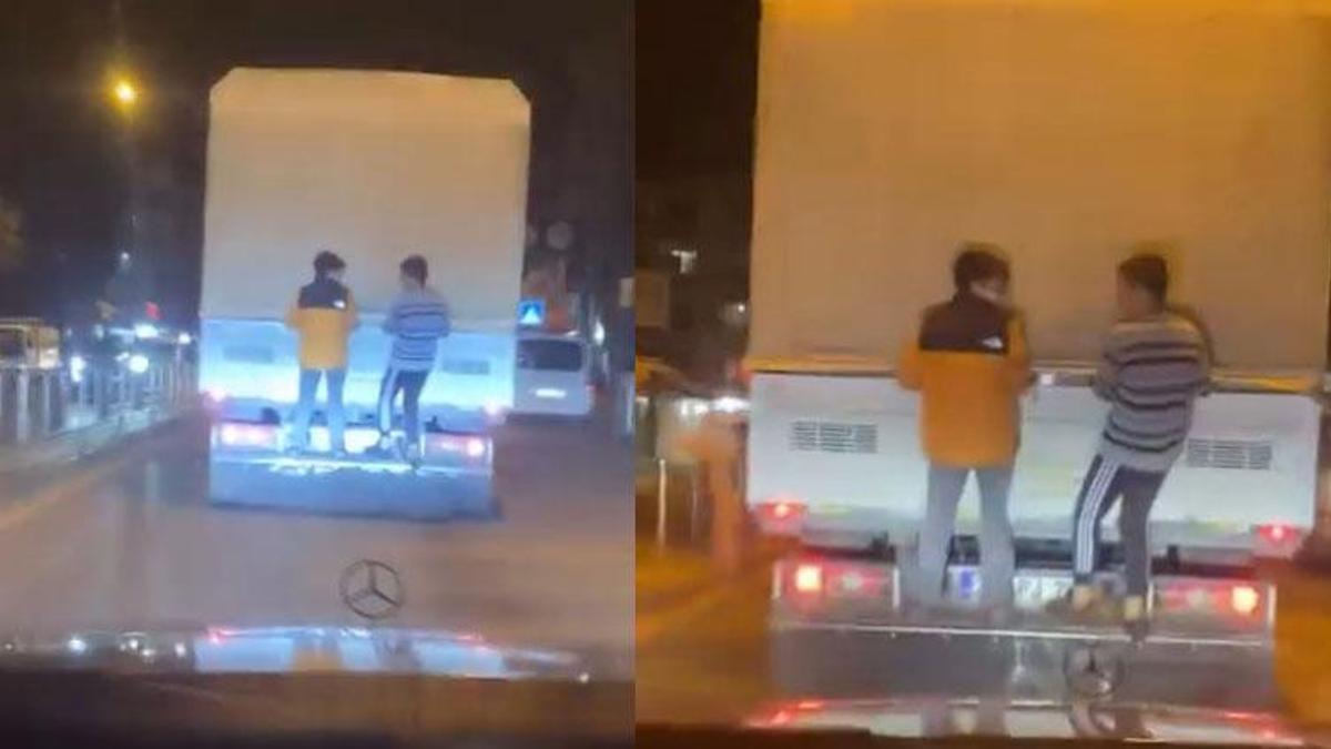 Reyhanlı'da çocukların tehlikeli yolculuğu kamerada