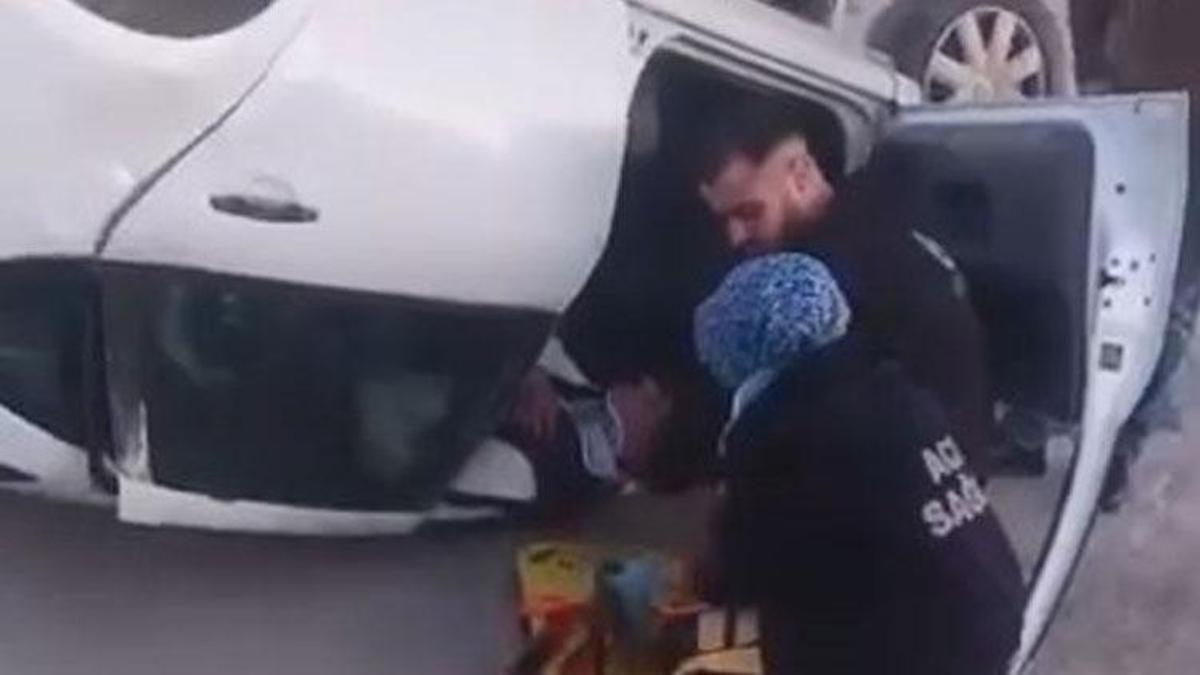 Elazığ’da otomobil takla attı 2 kişi yaralandı