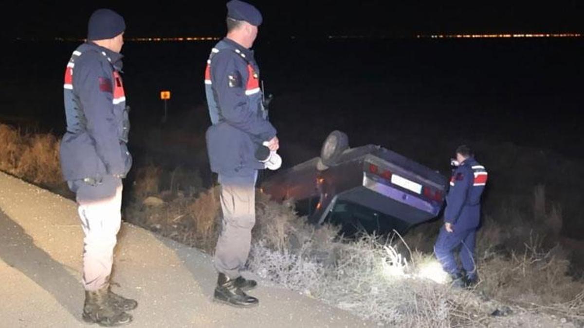 Aksaray'da otomobil şarampole takla attı: 1 yaralı