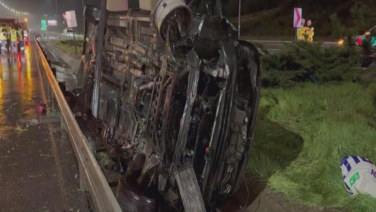 Kuzey Marmara Otoyolu'nda feci kaza! Minibüs takla attı