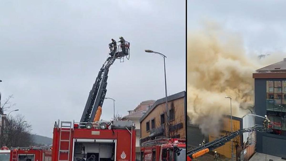 Ataşehir'deki bir iş yerinde çıkan yangın söndürüldü